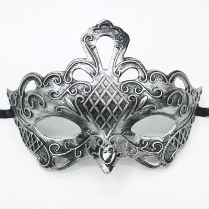 0207ba Halloween Ball Party Mask Retro Jazz Flat Head Mask Antique Half Face Mask Decoration for Men and Women