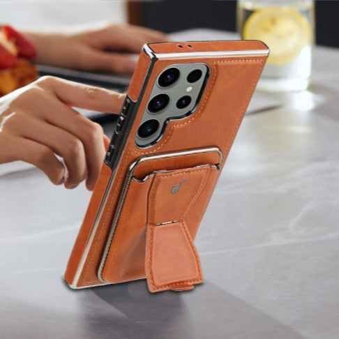 Leather Wallet Stand Phone Case - Samsung