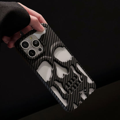 Gothic Carbon Fiber Hollow Skull Case - iPhone