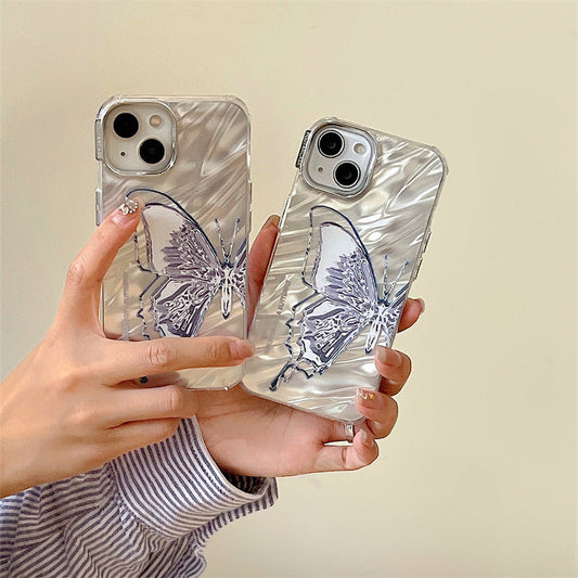Water Ripple Silver Butterfly Case