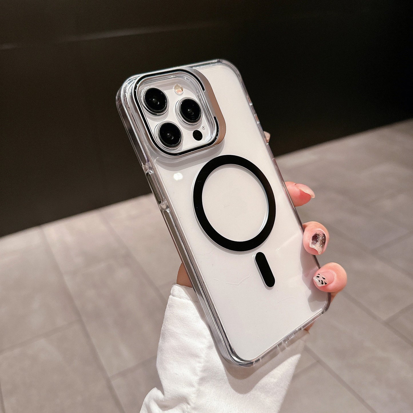 Transparent Dual Tone Lens Bracket Case - iPhone
