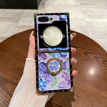 Colorful Oil Painting Flowers Pattern Case - Samsung