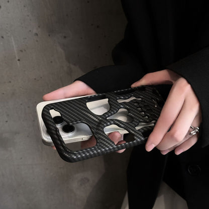 Gothic Carbon Fiber Hollow Skull Case - iPhone