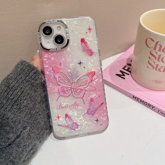 Flutter Glow Butterfly Shell Pattern Case - iPhone