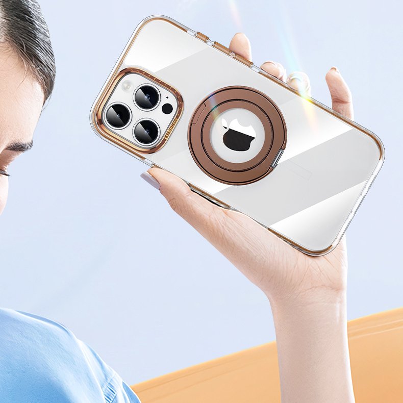 Exquisite Clear Magnetic Bracket Case - iPhone