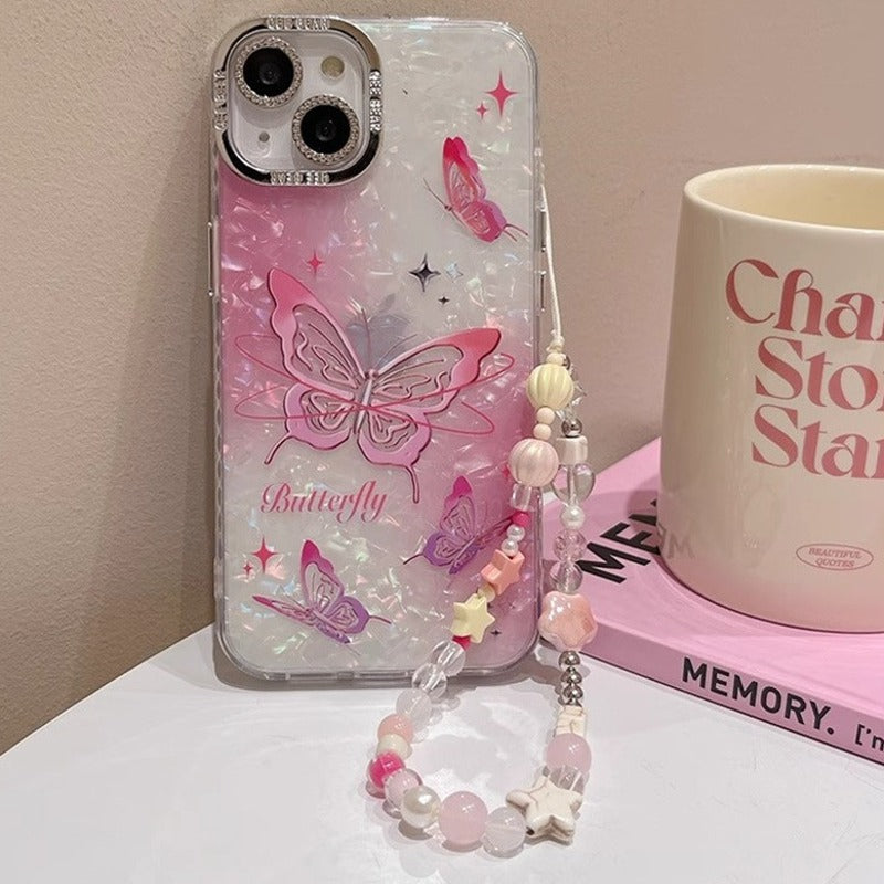 Flutter Glow Butterfly Shell Pattern Case - iPhone