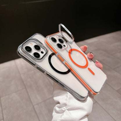 Transparent Dual Tone Lens Bracket Case - iPhone