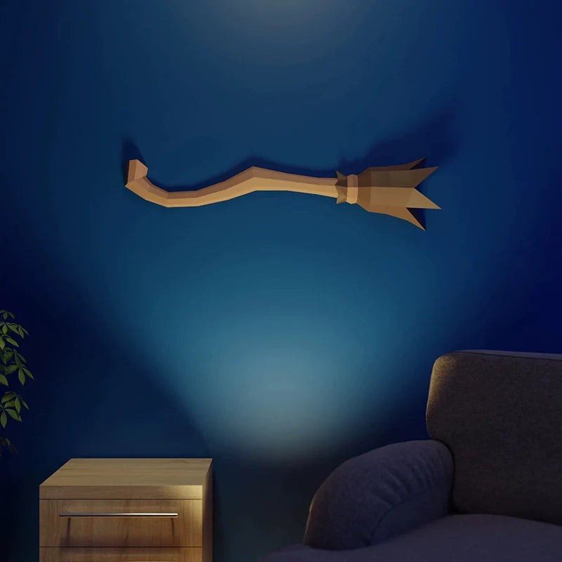 0709BA Broom Halloween Ornaments Knife Decoration Papercraft Witch