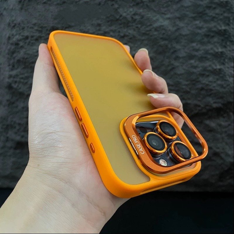 Frosted Lens Guard Bracket Case - iPhone