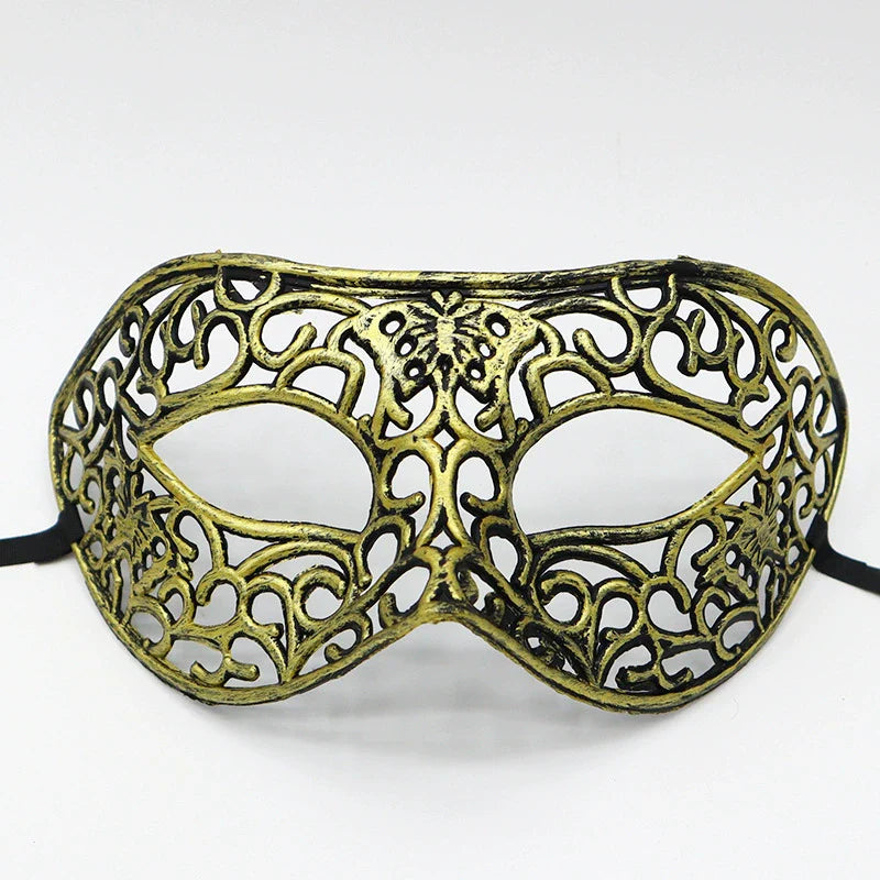 0207ba Halloween Ball Party Mask Retro Jazz Flat Head Mask Antique Half Face Mask Decoration for Men and Women