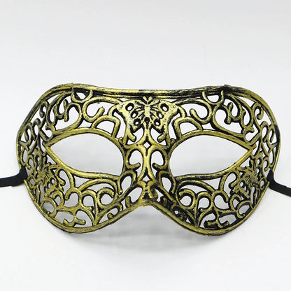 0207ba Halloween Ball Party Mask Retro Jazz Flat Head Mask Antique Half Face Mask Decoration for Men and Women