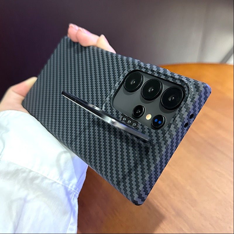Durable Carbon Fiber Lens Bracket Case - Samsung
