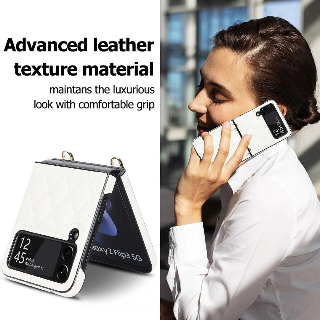 Stylish Silk Strap Chain Phone Case - Samsung