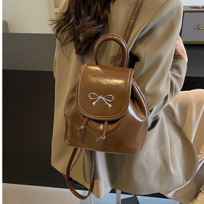 Chic Bowknot Leather Mini Backpack