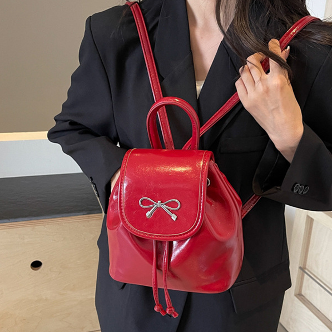 Chic Bowknot Leather Mini Backpack