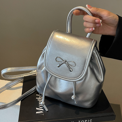 Chic Bowknot Leather Mini Backpack