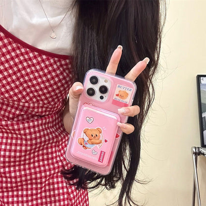 Cute Bear Magnet Wallet Case