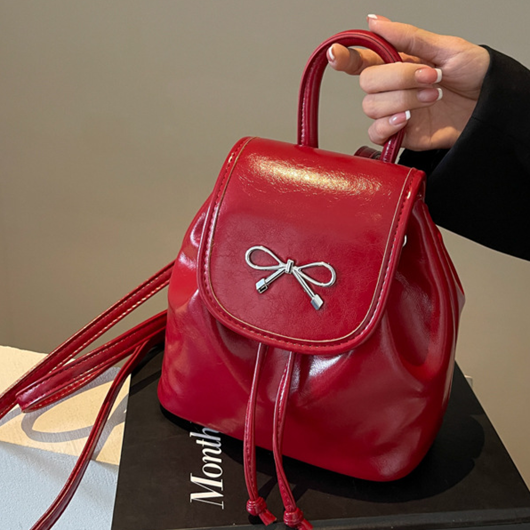 Chic Bowknot Leather Mini Backpack