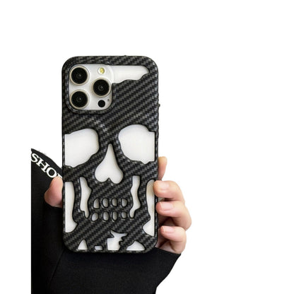 Gothic Carbon Fiber Hollow Skull Case - iPhone