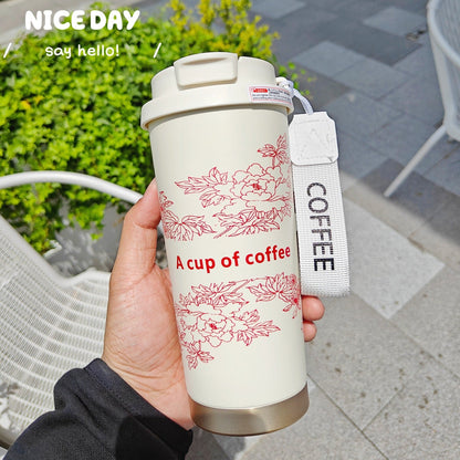 Floral Grace Insulated Coffee Cup