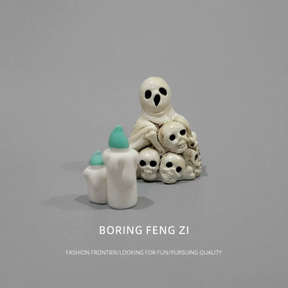 0709BA Halloween Funny Desktop Small Decoration Decompression Skull