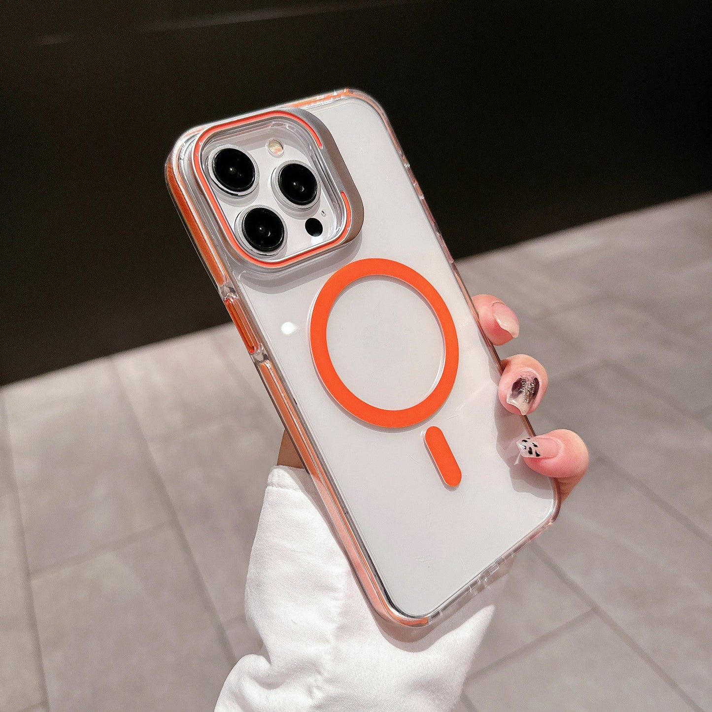 Transparent Dual Tone Lens Bracket Case - iPhone