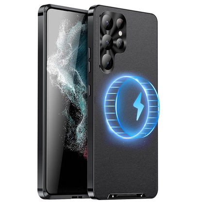Elegant Metal Defender Leather Case - Samsung