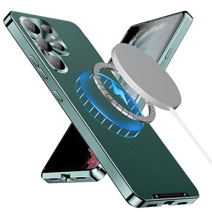 Elegant Metal Defender Leather Case - Samsung