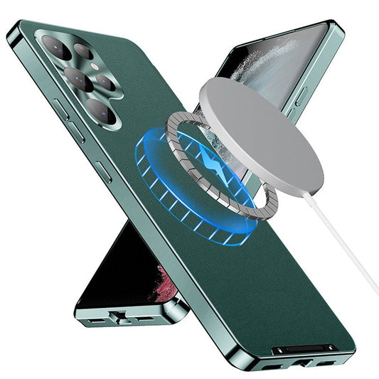 Elegant Metal Defender Leather Case - Samsung