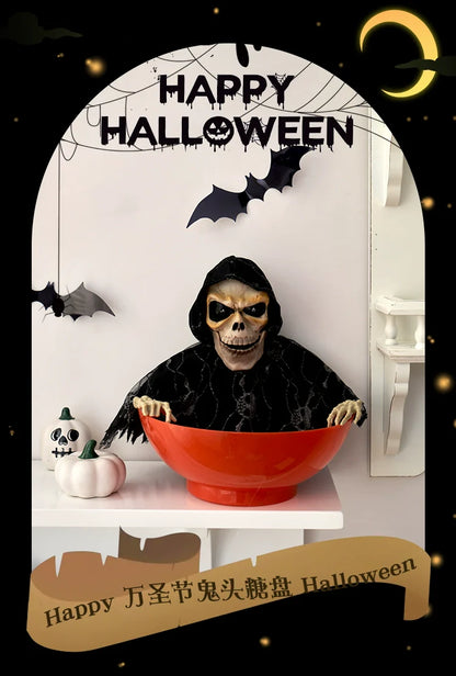 0709BA Halloween Skull Sugar Tray Props Shop Decoration Supplies Party Kindergarten Children Classroom Bar Decoration Supplies