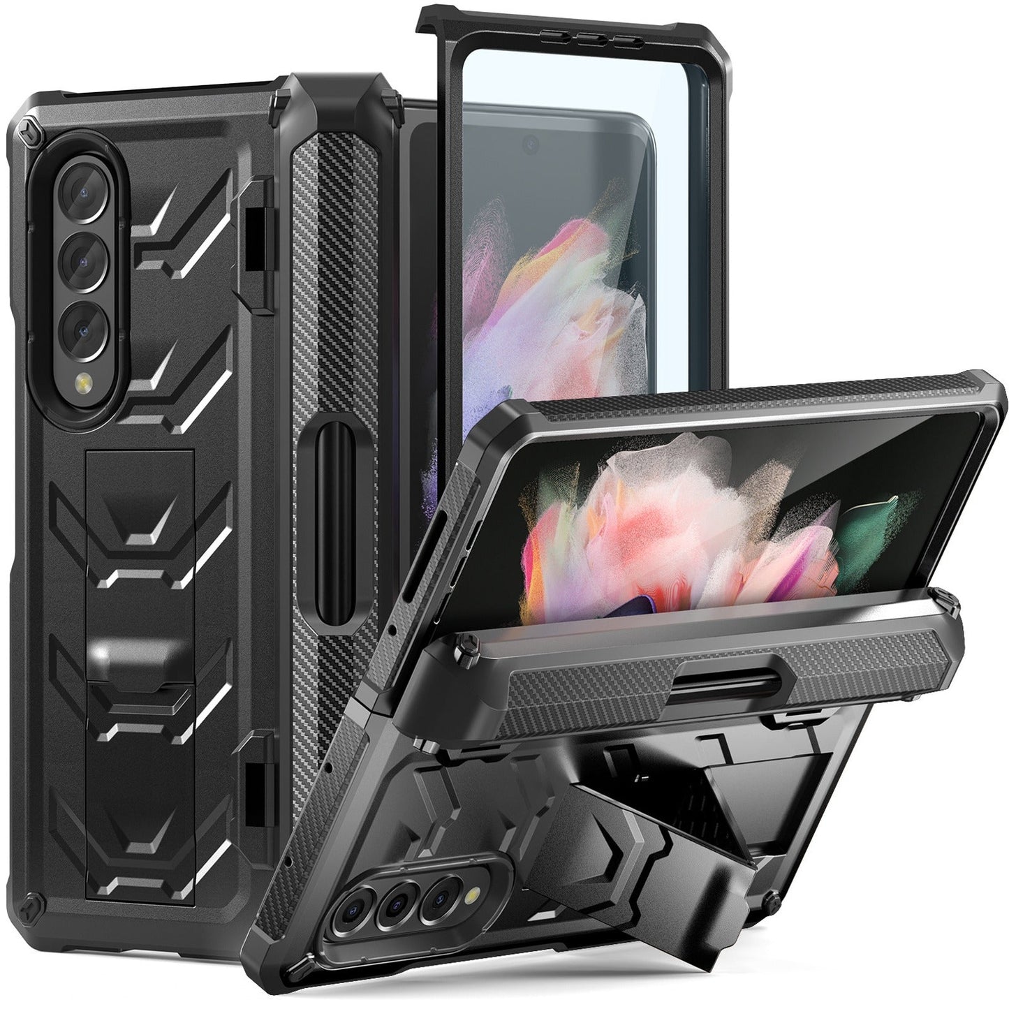 Matrix Hinge Shield Kickstand Case With Pen Slot - Samsung