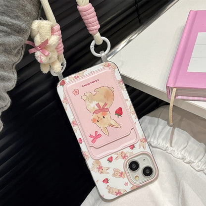 Berry Bunny Lanyard Card Holder Case