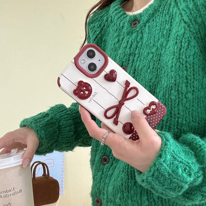 Adorable Bear with Red Bow Case