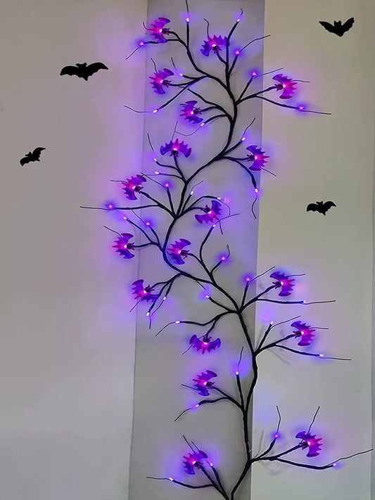 0709BA Halloween Decoration Rattan Light Led Pumpkin Lamp Artificial Branch Light Spider Bat Ghost Festival Vine Atmosphere Layout