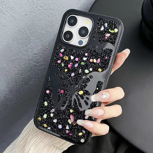 Glitter Gem Butterfly Charm Case