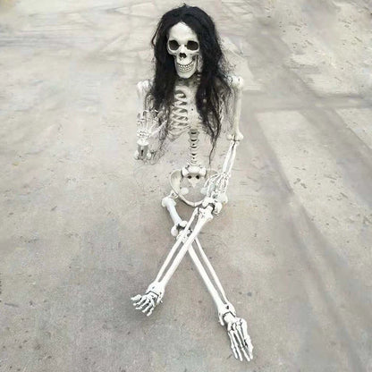 0407BA Halloween Decorations Ghost Festival Horror Funny Artificial Skull Shelf Set Bone Shelf Model Hanging Ghost Pendant