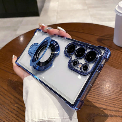 Stylish Electroplated Metal Ring Stand Case - Samsung