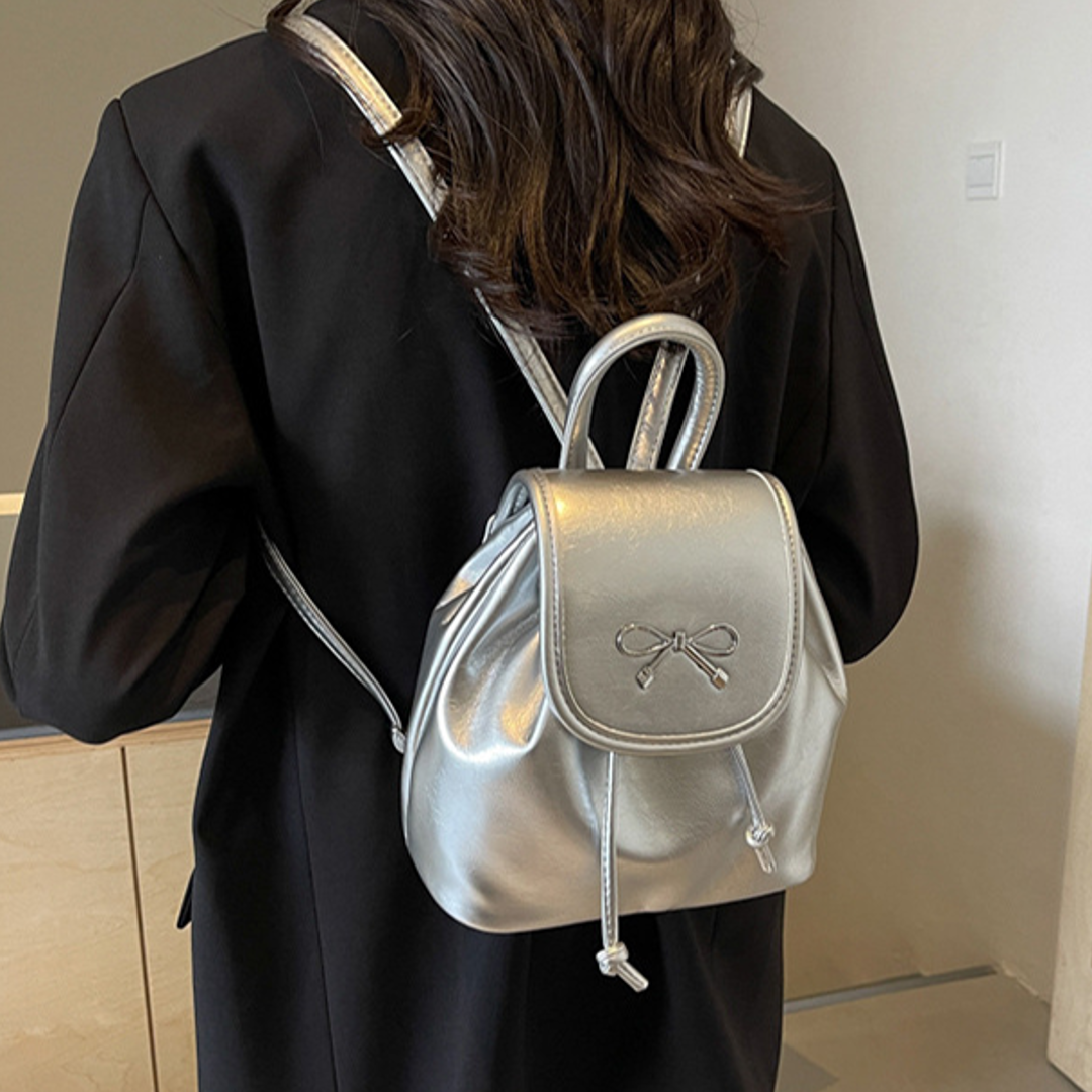 Chic Bowknot Leather Mini Backpack