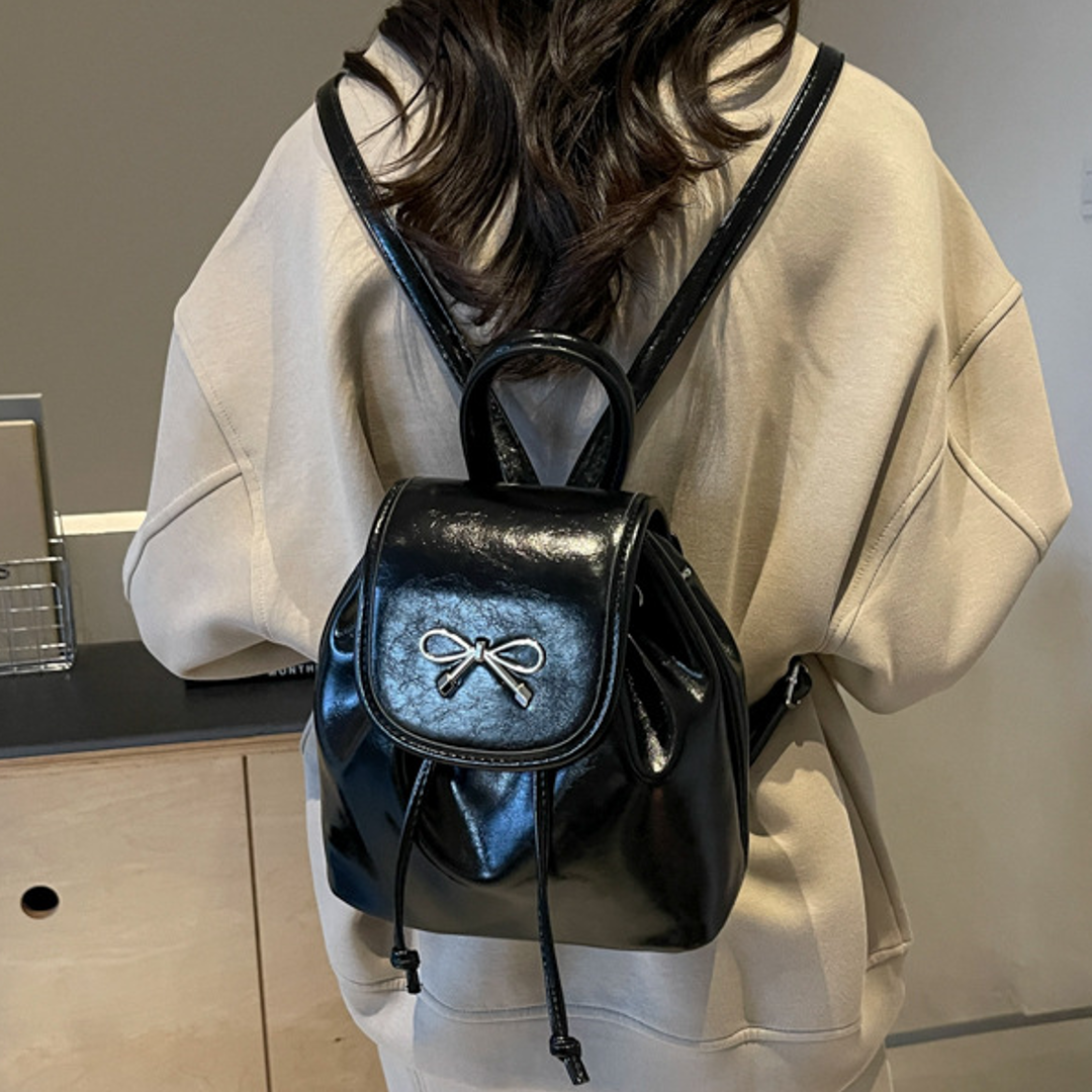 Chic Bowknot Leather Mini Backpack