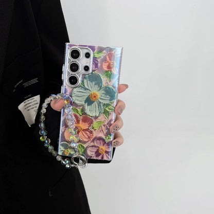 Floral Brilliance Wrist Strap Case - Samsung