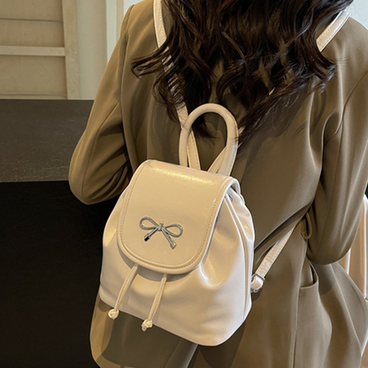Chic Bowknot Leather Mini Backpack