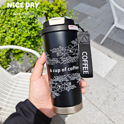 Floral Grace Insulated Coffee Cup