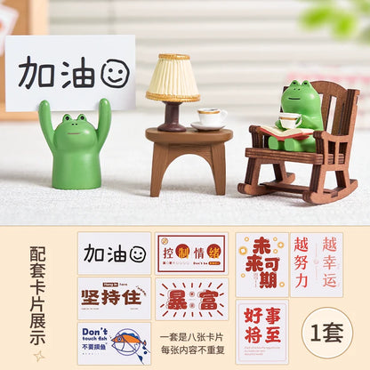 Frog Cute Graduation Cure Small Ornaments Office Station Emotional Stability Table Decoration Birthday Decompression Gift
