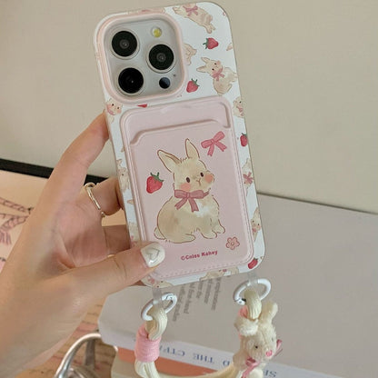 Berry Bunny Lanyard Card Holder Case