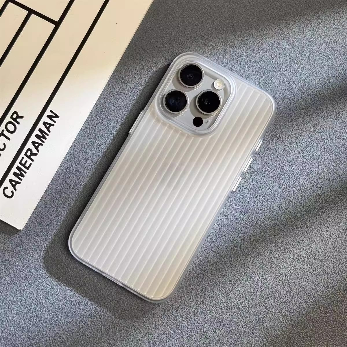 Ribbed Striped Hard Frosted Case - iPhone