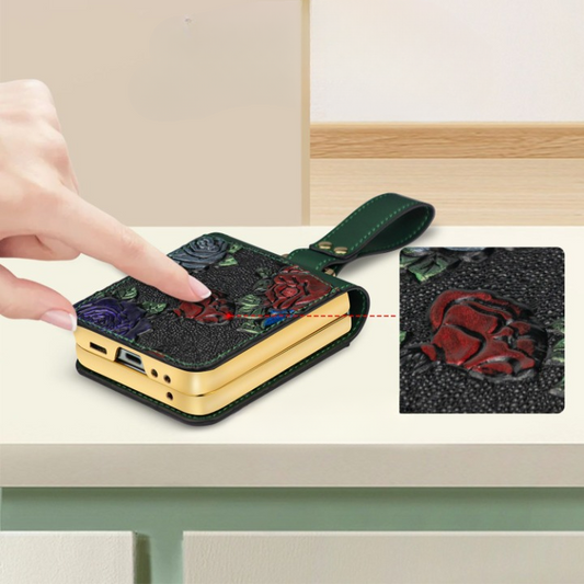 Flower Embossed Wristband Case - Samsung