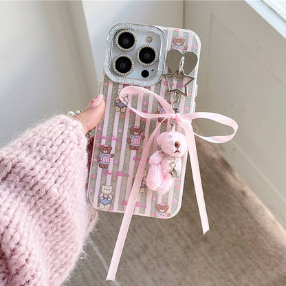 Sparkling Striped Bear Case with Teddy Charm