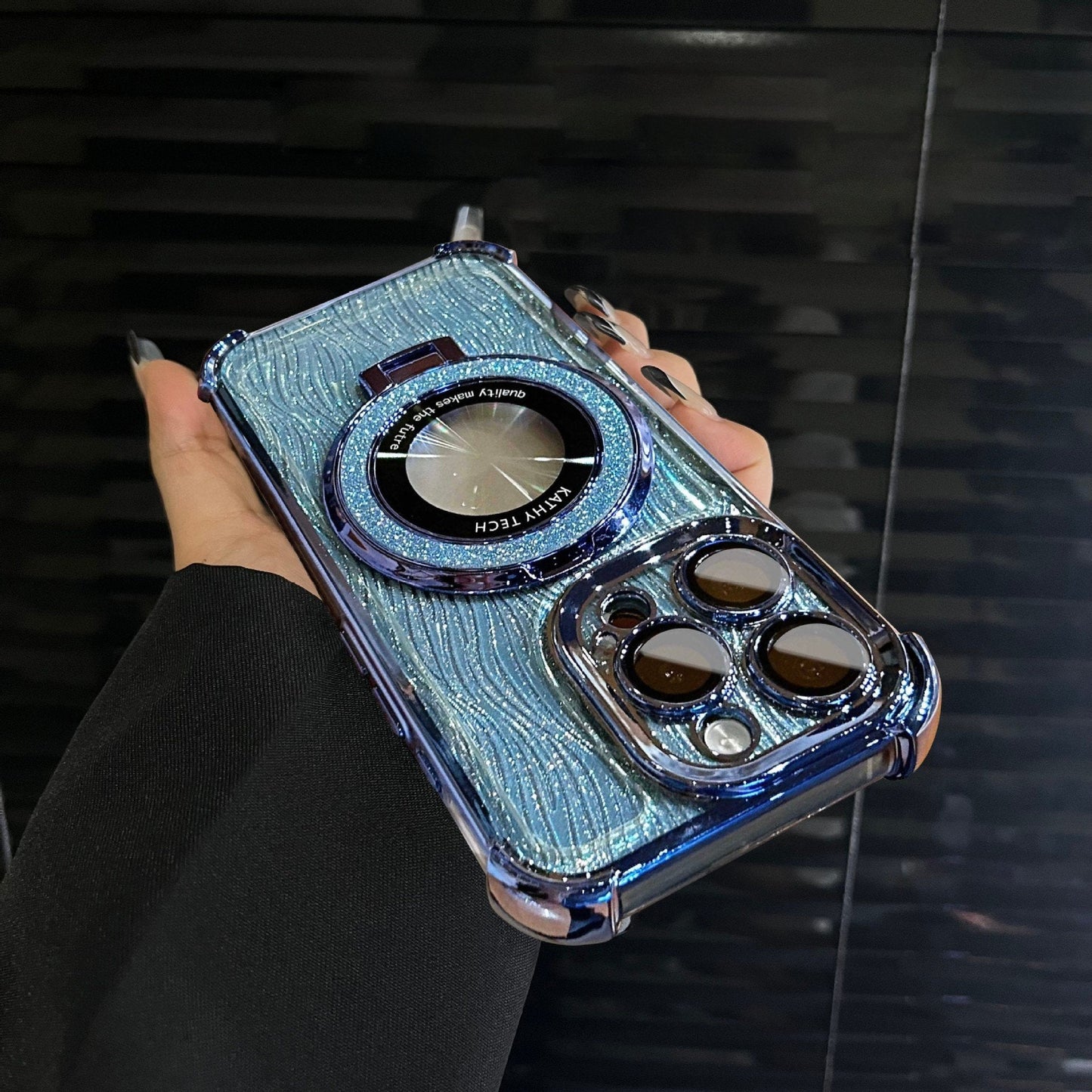 Infused Glittering Magnetic Stand Case - iPhone