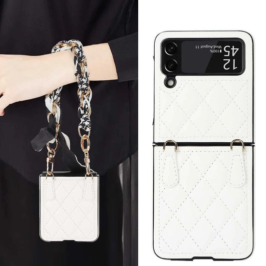 Stylish Silk Strap Chain Phone Case - Samsung