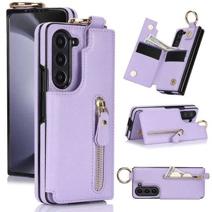 Elegant Ring Leather Wallet Case - Samsung